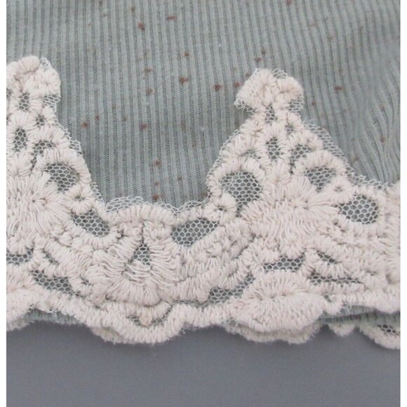 Rue 21 Pullover Top Shirt Size Medium Gray Ribbed w Lace Trim Long Sleeve-Casual - Picture 5 of 5